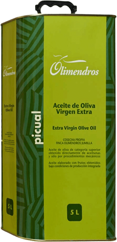 63,95 € 送料無料 | オリーブオイル Olimendros EVOO エキストラバージン ムルシア地方 スペイン Picual — ピクアル スペシャル缶 5 L