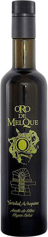 13,95 € Envío gratis | Aceite de Oliva Oro de Melque Vidrio Castilla la Mancha España Arbequina Botella Medium 50 cl