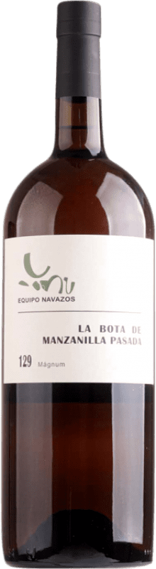 96,95 € 免费送货 | 加强葡萄酒 Equipo Navazos La Bota 129 Manzanilla Pasada D.O. Manzanilla-Sanlúcar de Barrameda 安达卢西亚 西班牙 Palomino Fino 瓶子 Magnum 1,5 L