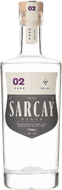 39,95 € Envio grátis | Aguardente Pisco Sarcay 02 Puro Peru Garrafa 70 cl