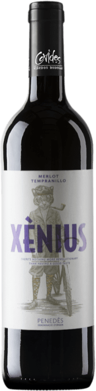 6,95 € Spedizione Gratuita | Vino Rosso Covides Xènius D.O. Penedès Catalogna Spagna Tempranillo, Merlot 75 cl