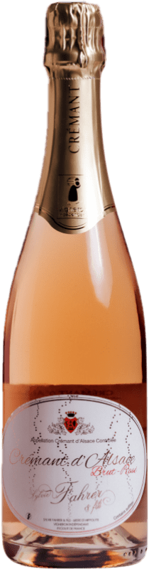 14,95 € Бесплатная доставка | Розовое игристое Sylvie Fahrer Rosé брют A.O.C. Crémant d'Alsace Эльзас Франция Pinot Black бутылка 75 cl