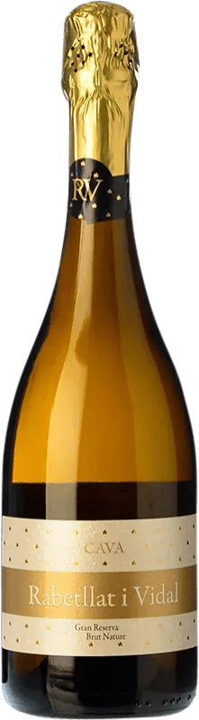 17,95 € Envio grátis | Espumante branco Ca N'Estella Rabetllat i Vidal Brut Nature Grande Reserva D.O. Cava Espanha Macabeo, Xarel·lo, Chardonnay Garrafa 75 cl