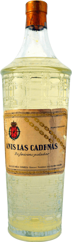 57,95 € Envío gratis | Anís Hijos de Pablo Esparza Las Cadenas 1970's España 1 L Ejemplar Coleccionista No Apto para Consumo