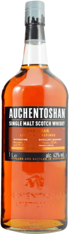 52,95 € Kostenloser Versand | Single Malt Whisky Auchentoshan Dark — Dunkel, Oak Cask — Eichenfass Großbritannien 1 L