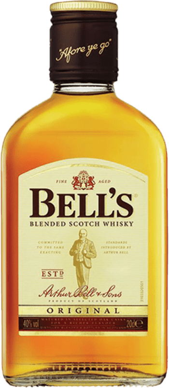 6,95 € 送料無料 | ブレンデッドウイスキー Bell's スコットランド イギリス 小型フラスク 35 cl