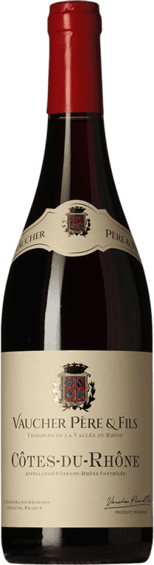 12,95 € Бесплатная доставка | Красное вино Vaucher Père & Fils A.O.C. Côtes du Rhône Рона Франция Syrah, Grenache, Monastrell, Cinsault бутылка 75 cl