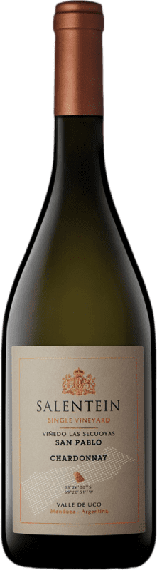 63,95 € Envío gratis | Vino blanco Salentein Single Vineyard Blanco I.G. Valle de Uco Valle de Uco Argentina Chardonnay Botella 75 cl