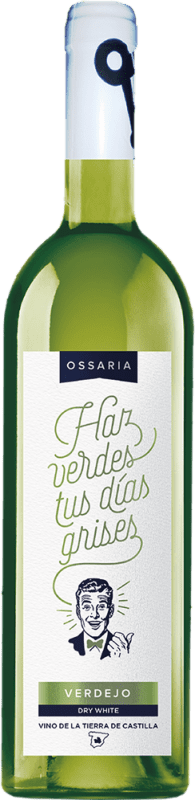 3,95 € Spedizione Gratuita | Vino bianco Ossaria Blanco I.G.P. Vino de la Tierra de Castilla Spagna Verdejo Bottiglia 75 cl