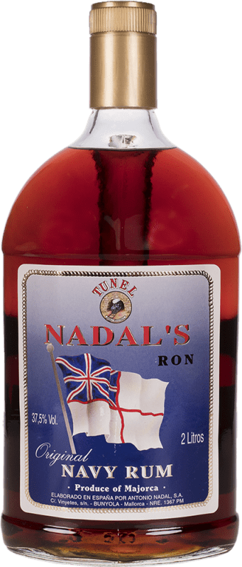 25,95 € Envio grátis | Rum Antonio Nadal Blue — Edição Azul Espanha Garrafa Especial 2 L