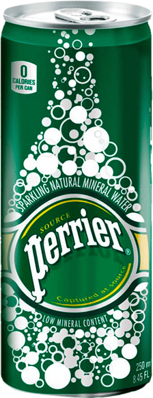 36,95 € Envío gratis | Agua Nestle Waters Perrier con Gas Francia Lata 25 cl