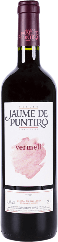 9,95 € 送料無料 | 赤ワイン Jaume de Puntiró Vermell Tinto D.O. Binissalem スペイン Callet, Mantonegro ボトル 75 cl