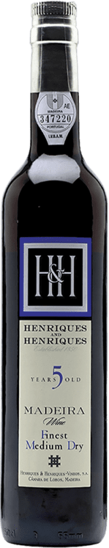 24,95 € Envoi gratuit | Vin fortifié H&H Henriques & Henriques Medium Dry I.G. Madeira Madère Portugal 5 Ans Bouteille Medium 50 cl