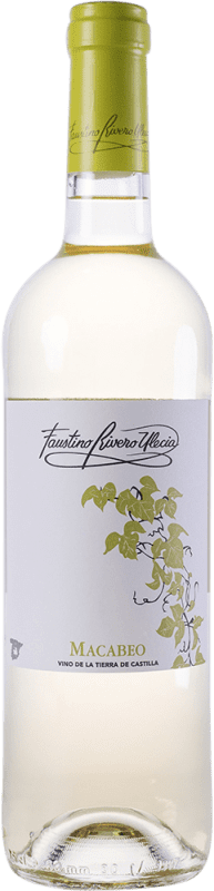 5,95 € Kostenloser Versand | Weißwein Faustino Rivero I.G.P. Vino de la Tierra de Castilla Spanien Macabeo 75 cl
