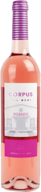 8,95 € Kostenloser Versand | Rosé-Wein Muni Corpus Rosado I.G.P. Vino de la Tierra de Castilla Spanien Syrah Flasche 75 cl