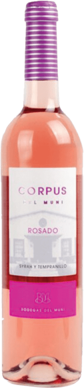 8,95 € Envío gratis | Vino Rosado Muni Corpus I.G.P. Vino de la Tierra de Castilla España Syrah 75 cl