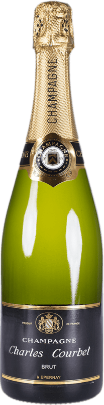 42,95 € 免费送货 | 白起泡酒 Charles Courbet 香槟 A.O.C. Champagne 香槟酒 法国 Pinot Black, Chardonnay, Pinot Meunier 瓶子 75 cl