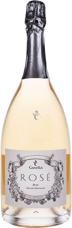 26,95 € Envío gratis | Espumoso Rosado Canella Brut Rosé — Rosado D.O.C. Prosecco Italia Pinot Negro Botella Magnum 1,5 L