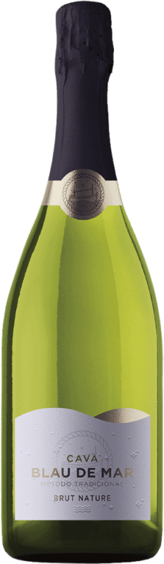 9,95 € Бесплатная доставка | Белое игристое Family Owned Blau de Mar Природа Брута D.O. Cava Испания Macabeo, Xarel·lo, Parellada бутылка 75 cl