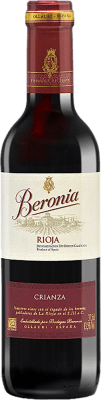 7,95 € Spedizione Gratuita | Vino Rosso Beronia Crianza — Invecchiato in Botte D.O.Ca. Rioja La Rioja Spagna Tempranillo, Garnacha — Grenache, Mazuelo Mezza Bottiglia 37 cl
