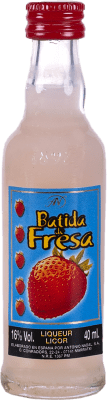 2,95 € Spedizione Gratuita | Schnapps Zibao Batida Spagna Bottiglietta Mignon 4 cl Fresa — Fragola