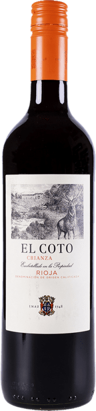 9,95 € 免费送货 | 红葡萄酒 Coto de Rioja Crianza — 陈酿 D.O.Ca. Rioja 拉里奥哈 西班牙 Tempranillo — 丹魄 75 cl 螺旋盖