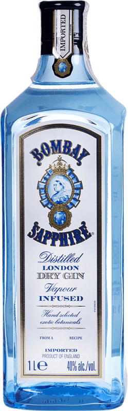 34,95 € Kostenloser Versand | Gin Bombay Sapphire sin Dosificador Großbritannien Flasche 1 L