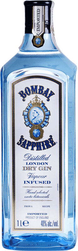 35,95 € Spedizione Gratuita | Gin Bombay Sapphire sin Dosificador Regno Unito Bottiglia 1 L