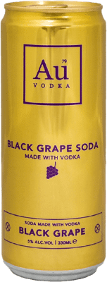 45,95 € Envío gratis | Caja de 12 unidades Refrescos y Mixers Au Black Grape Soda Reino Unido Lata 33 cl