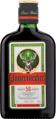 9,95 € Spedizione Gratuita | Scatola da 3 unità Liquore alle erbe Mast Jägermeister Germania Bottiglia Miniatura 2 cl