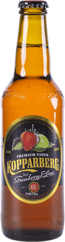 66,95 € 免费送货 | 盒装24个 苹果酒 Kopparberg 瑞典 三分之一升瓶 33 cl Fresa — 草莓, Lima — 青柠