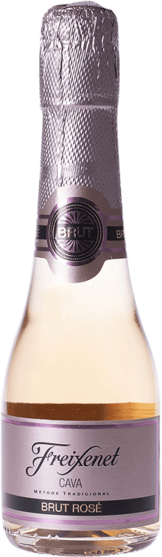 93,95 € Kostenloser Versand | 24 Einheiten Box Rosé Sekt Freixenet Mini Rosé Brut D.O. Cava Spanien Grenache Tintorera, Trepat Kleine Flasche 20 cl