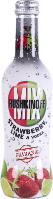 51,95 € Kostenloser Versand | 24 Einheiten Box Getränke und Mixer Antonio Nadal Vodka Rushkinoff Fresa Lima Spanien Kleine Flasche 27 cl