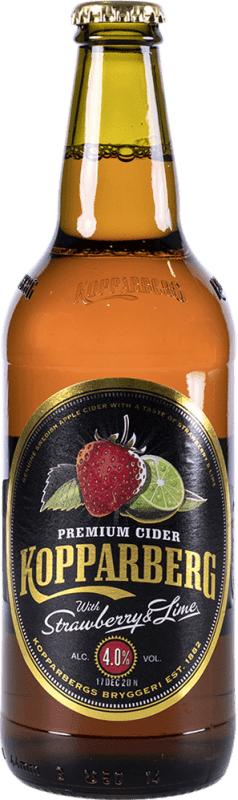 63,95 € Kostenloser Versand | 15 Einheiten Box Cidre Kopparberg Fresa Lima Schweden Medium Flasche 50 cl