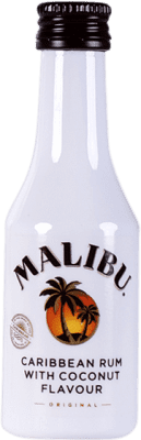 38,95 € 免费送货 | 盒装12个 朗姆酒 Malibu 巴巴多斯 微型瓶 5 cl