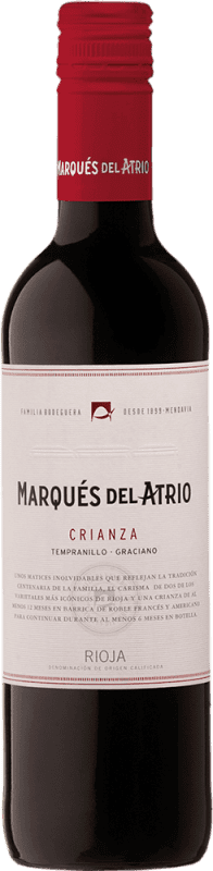 96,95 € 免费送货 | 盒装12个 红葡萄酒 Marqués del Atrio Crianza — 陈酿 D.O.Ca. Rioja 拉里奥哈 西班牙 Garnacha — 歌海娜 半瓶装 37 cl