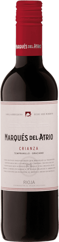 96,95 € 免费送货 | 盒装12个 红酒 Marqués del Atrio Tinto 岁 D.O.Ca. Rioja 拉里奥哈 西班牙 Grenache 半瓶 37 cl