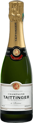 446,95 € 免费送货 | 盒装12个 白起泡酒 Taittinger 香槟 预订 A.O.C. Champagne 香槟酒 法国 Pinot Black, Chardonnay, Pinot Meunier 半瓶 37 cl