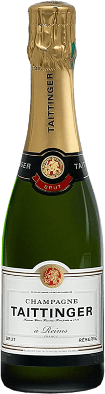 551,95 € Kostenloser Versand | 12 Einheiten Box Weißer Sekt Taittinger Brut — Herb Reserve — Gereift A.O.C. Champagne Champagner Frankreich Pinot Noir — Spätburgunder, Chardonnay, Pinot Meunier — Schwarzriesling Halbflasche 37 cl