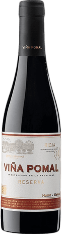 128,95 € Envoi gratuit | Boîte de 12 unités Vin rouge Bodegas Bilbaínas Viña Pomal Réserve D.O.Ca. Rioja La Rioja Espagne Tempranillo Demi- Bouteille 37 cl