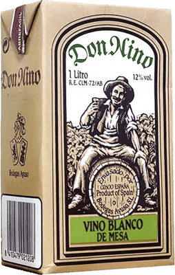 5,95 € Envio grátis | Vinho branco Ayuso Don Nino Blanco Tetrabrick Espanha Garrafa 1 L