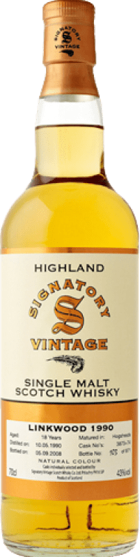 66,95 € 免费送货 | 威士忌单一麦芽威士忌 Signatory Vintage at Linkwood 1990 英国 瓶子 70 cl