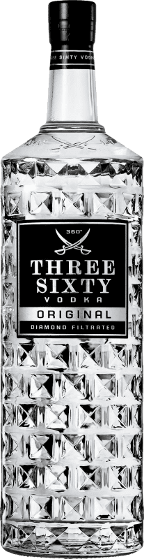 62,95 € Spedizione Gratuita | Vodka Three Sixty Originale Germania Bottiglia Speciale 3 L