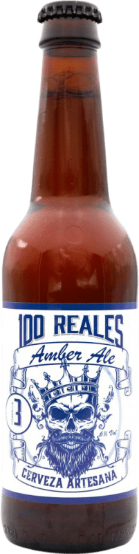 4,95 € Envio grátis | Cerveja 100 Reales Amber Ale Espanha Garrafa Terço 33 cl