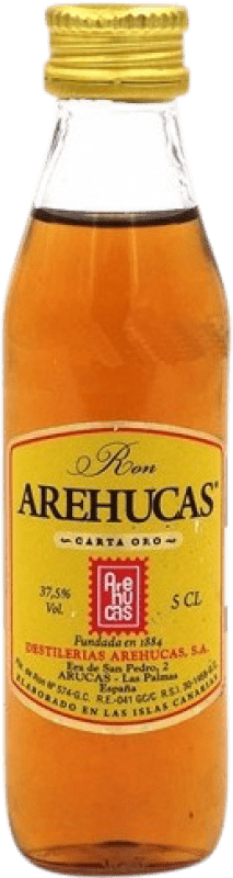 1,95 € Spedizione Gratuita | Rum Arehucas Spagna Bottiglia Miniatura 5 cl