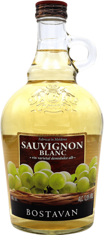 9,95 € 送料無料 | 白ワイン Bostavan セミドライ セミスイート モルドバ、共和国 Sauvignon White ボトル 1 L