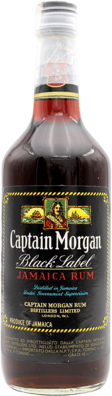 261,95 € Free Shipping | Rum Captain Morgan Black Label Collector's Specimen Jamaica Bottle 70 cl