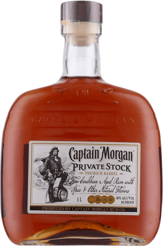 46,95 € Free Shipping | Rum Captain Morgan Stock Premium, Private Collection Jamaica 1 L