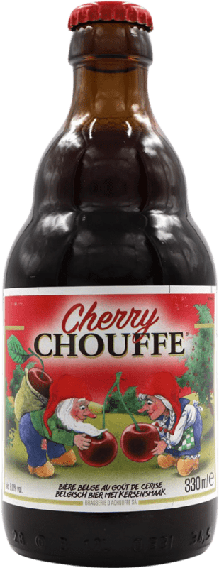 3,95 € Envio grátis | Cerveja Chouffe Bélgica Garrafinha Terço 33 cl Cherry — Cereja