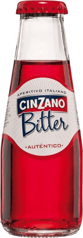 6,95 € Envio grátis | Caixa de 6 unidades Refrescos e Mixers Cinzano Bitter Soda Itália Garrafa Miniatura 10 cl